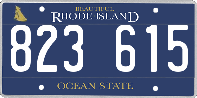RI license plate 823615