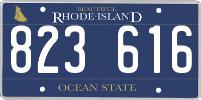 RI license plate 823616
