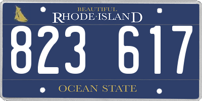 RI license plate 823617