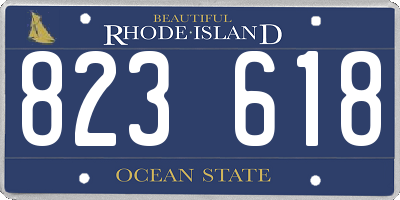RI license plate 823618