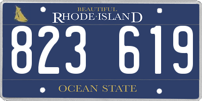 RI license plate 823619