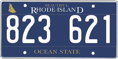 RI license plate 823621
