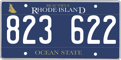 RI license plate 823622