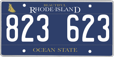 RI license plate 823623