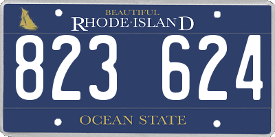 RI license plate 823624