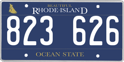 RI license plate 823626