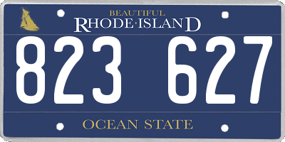 RI license plate 823627