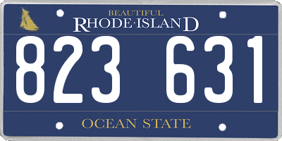RI license plate 823631
