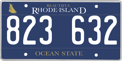 RI license plate 823632