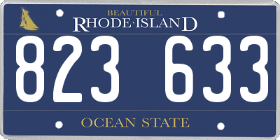 RI license plate 823633
