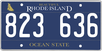 RI license plate 823636