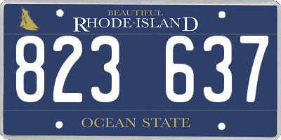 RI license plate 823637