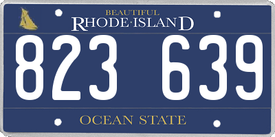 RI license plate 823639