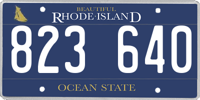 RI license plate 823640