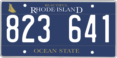 RI license plate 823641