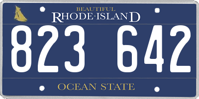 RI license plate 823642