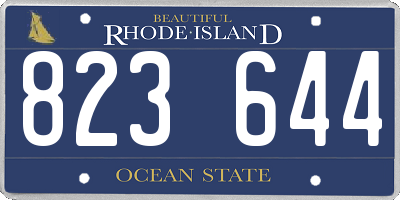 RI license plate 823644
