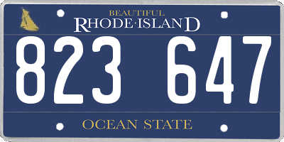 RI license plate 823647