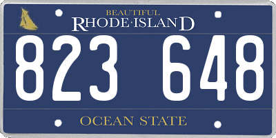 RI license plate 823648