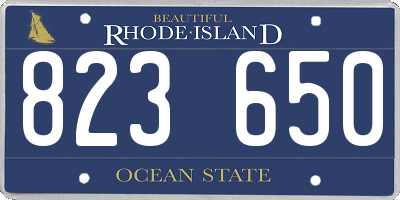 RI license plate 823650