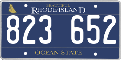 RI license plate 823652