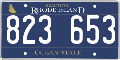 RI license plate 823653