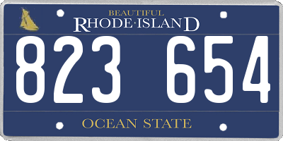 RI license plate 823654