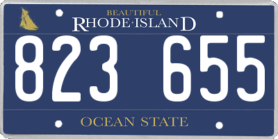 RI license plate 823655