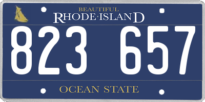 RI license plate 823657