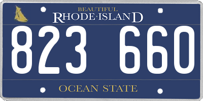 RI license plate 823660