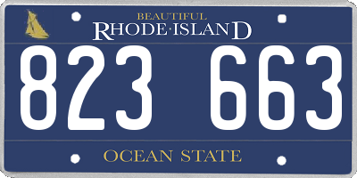 RI license plate 823663