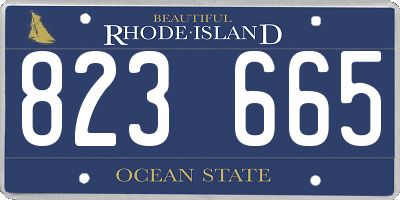 RI license plate 823665