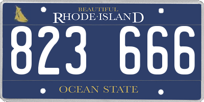 RI license plate 823666