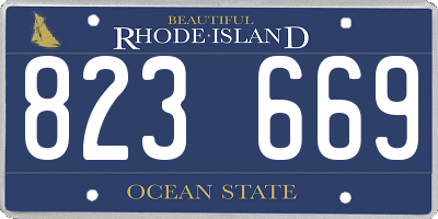 RI license plate 823669