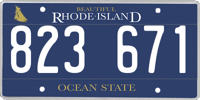 RI license plate 823671