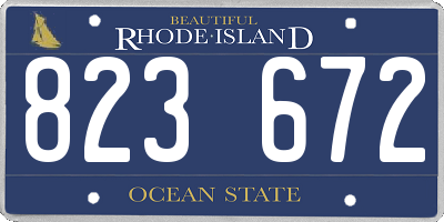 RI license plate 823672