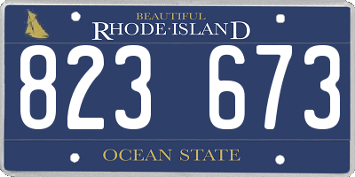 RI license plate 823673
