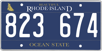 RI license plate 823674