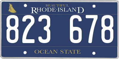 RI license plate 823678