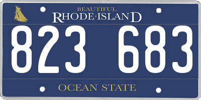 RI license plate 823683