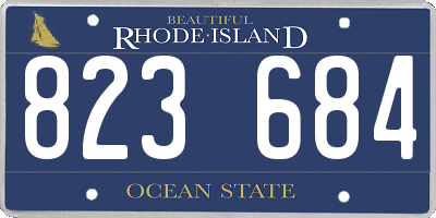 RI license plate 823684