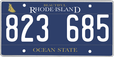 RI license plate 823685