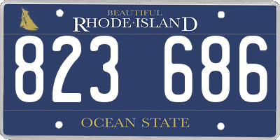 RI license plate 823686