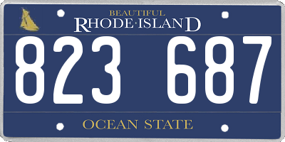 RI license plate 823687