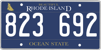 RI license plate 823692