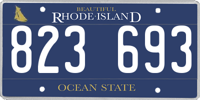 RI license plate 823693