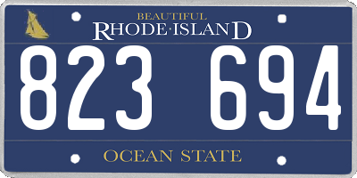 RI license plate 823694