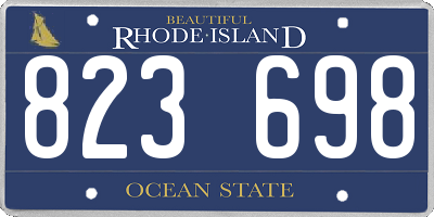 RI license plate 823698