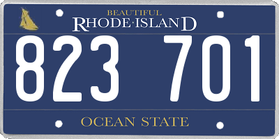 RI license plate 823701