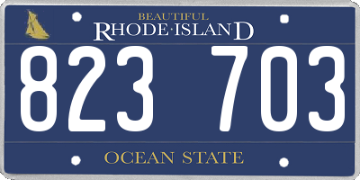 RI license plate 823703